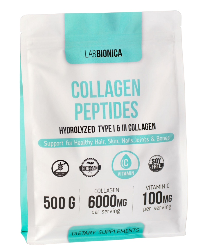 Коллаген говяжий гидролизованный 1 и 3 типа с витамином С COLLAGEN PEPTIDES, 500 г